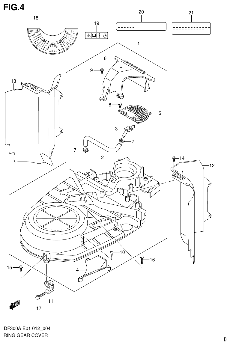 Suzuki DF300AP RING GEAR COVER (DF300A E40) parts diagram